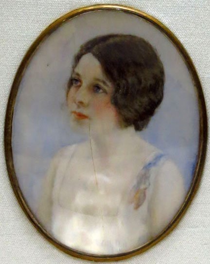 ANTIQUE PORTRAIT ON IVORY BY EDITH HILL - 2