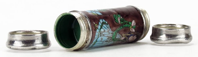 ORIENTALIST ENAMALED AND SILVER PILL BOX - 4