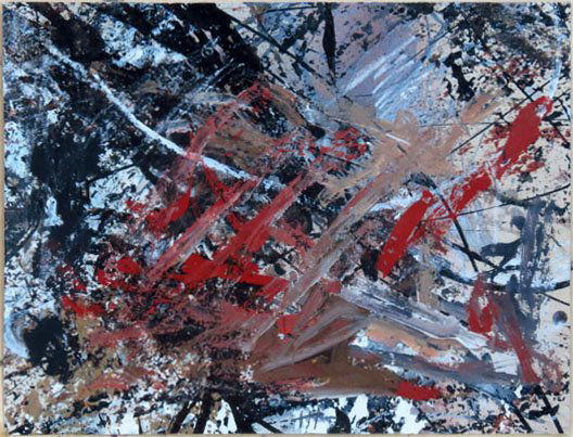 HANS HOFFMAN AMERICAN 1880-1966 OIL ON PAPER: HANS HOFFMAN AMERICAN 1880-1966 OIL ON PAPER Measures 8x10 plus frame of an abstract signed HH from a Boca Raton Estate no provenance please note water damage to matting of frame painting itself in ve