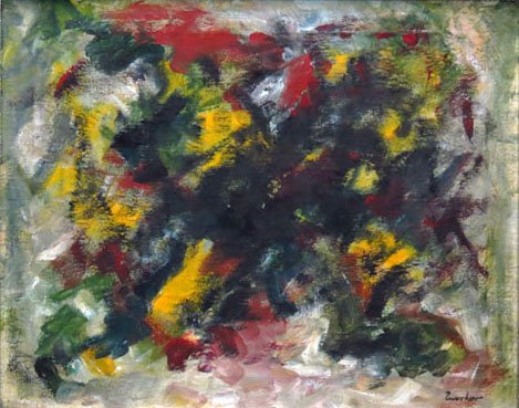 JACK TWORKOV AMERICAN 1900-1982 ABSTRACT OIL ON CANVAS: JACK TWORKOV AMERICAN 1900-1982 ABSTRACT OIL ON CANVAS Measures 15" tall 19" wide. Signed lower right. Big listed American painter. Property of a Miami Estate. Very good condition. We will not ship th