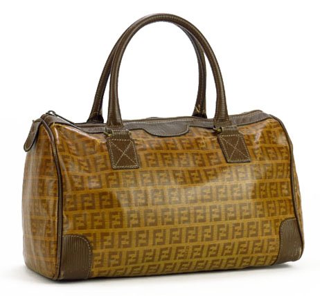 ORIGINAL FENDI LEATHER MINI DUFFEL: ORIGINAL FENDI LEATHER MINI DUFFEL Measures 12" across 8" tall in Good Condition We will not ship this lot but we can recommend one of our local shippers.