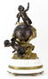 Large 20th Century Bronze Figural Clock with Globe &