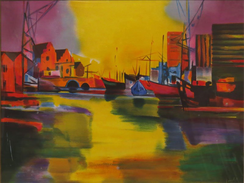 Modern Hand Embelished Pastel and Mixed Media on Paper.: Modern Hand Embelished Pastel and Mixed Media on Paper. Marcel Mouly Signed Lower Right. Cert en Verso. We will happily recommend a list of outside vendors upon request