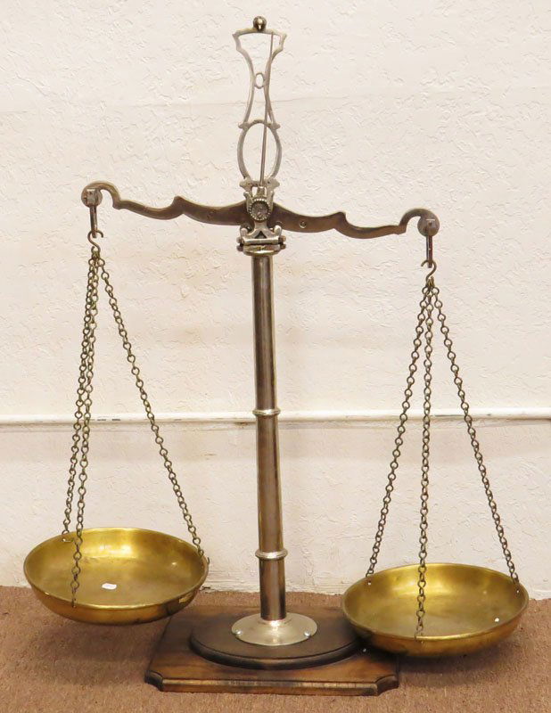 Large Silverplate Balance Scale. We Will Not Ship This: Large Silverplate Balance Scale. We Will Not Ship This Item In-House Due to Its Size, But Would be Happy to Recommend a List of Gallery Approved Vendors on Request.