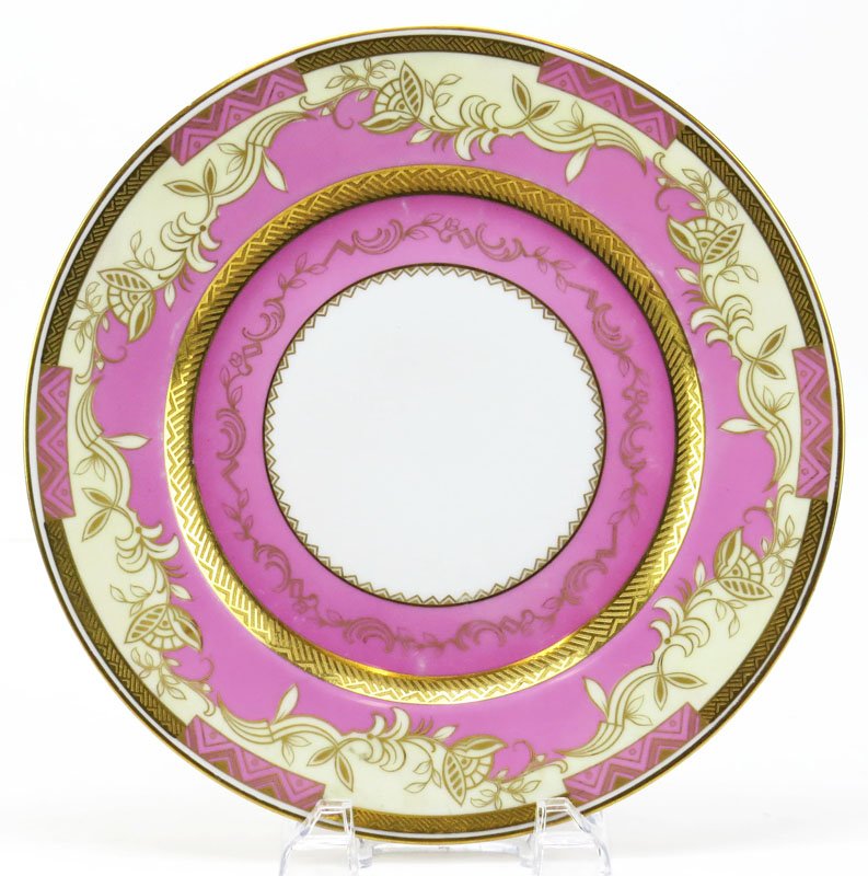Vintage Hutchenreuther Decorative Plate with hot pink: Vintage Hutchenreuther Decorative Plate with hot pink floral dÃ©cor. Good Condition. Measures 10-1/2 Inches Diameter. Shipping $28.00
