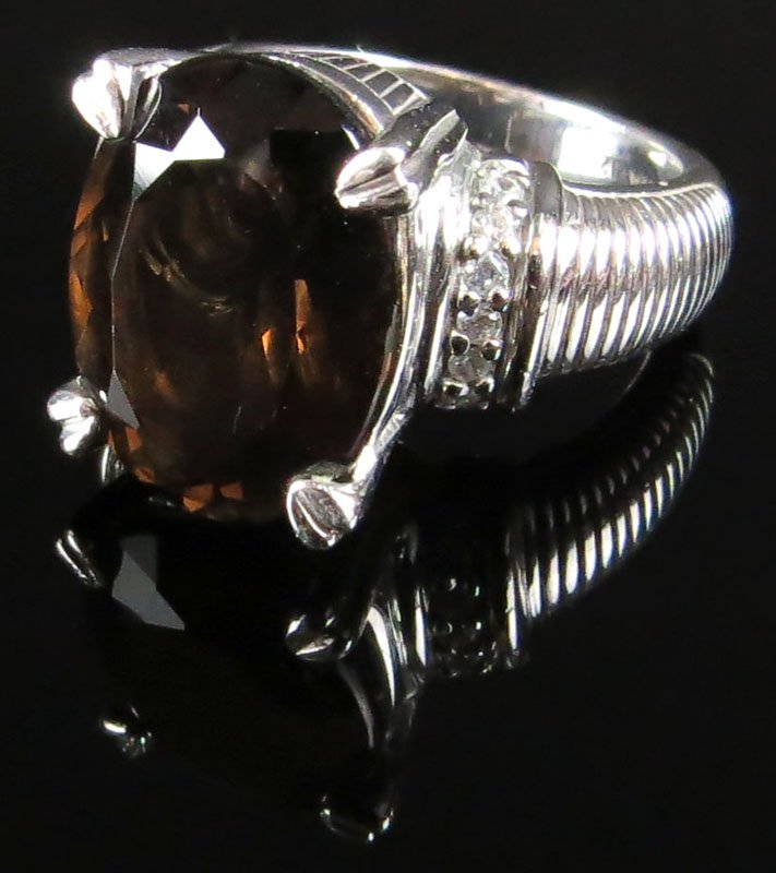Huge Judith Ripka Smokey Topaz 925 Sterling Silver Ring: Huge Judith Ripka Smokey Topaz 925 Sterling Silver Ring Size 6. Good Condition. Shipping $20.00