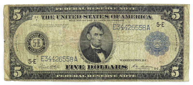 1914 Large Note Five Dollar Bill, Bank of Richmond,: 1914 Large Note Five Dollar Bill, Bank of Richmond, Virginia. Circulated. This Note IS NOT Professionally Graded, We DO NOT Grade Notes, Please See Photos and/or Information to Make your Own Value Jud