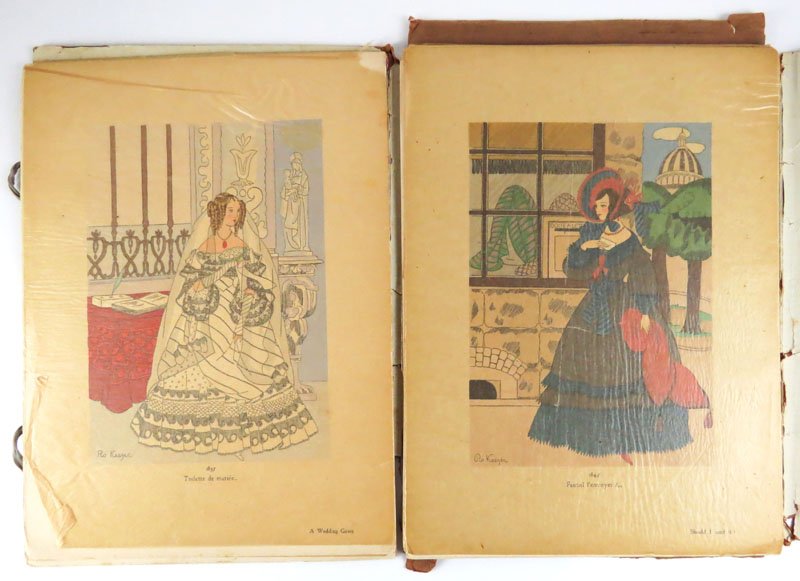 Feminine Toilettes and Knick-Knacks of the Romantic Age: Feminine Toilettes and Knick-Knacks of the Romantic Age 1830-1850. Published 1930. Portfolio of 17 Fashion Pochoir Plates. Each Titled. Artist is Mlle. Ro Keezer. Measures Approximately 15 Inches by 1