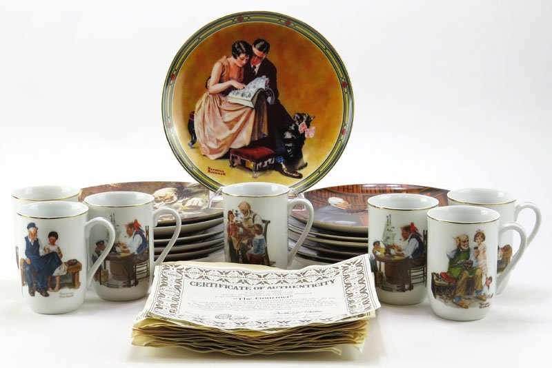 Collection Twenty (20) Norman Rockwell Collector: Collection Twenty (20) Norman Rockwell Collector Plates and Cups. Shipping $85.00