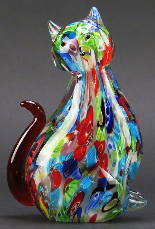 Brand New Minchella Murano Collection Cristalleria: Brand New Minchella Murano Collection Cristalleria d'Arte Cat Art Glass Figure with Original Sticker in Original Box. As New Condition. Measures 6-3/8 Inches Tall and 4 Inches Wide. Shipping $35.00
