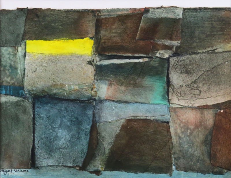 Wayne Sessions American-California-Florida (1924-1984): Wayne Sessions American-California-Florida (1924-1984) Watercolor on Paper "Abstract Composition" Signed Lower Left. Good Condition. Frame Measures 17 Inches by 21 Inches. Shipping $50.00