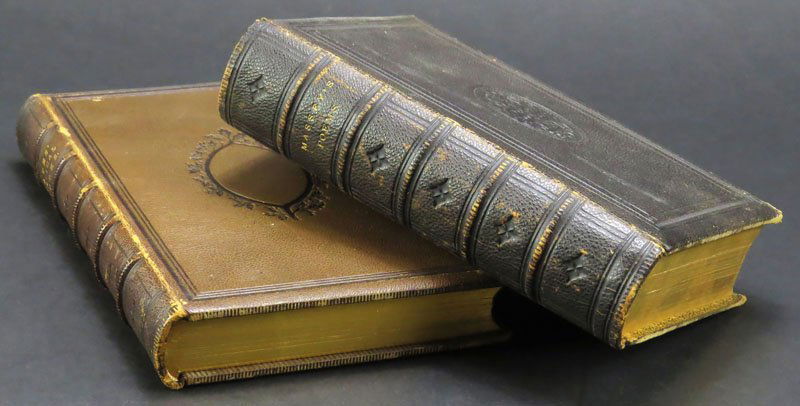 Two (2) Leather Bound Hard Cover Books. The Poetical Wo: Two (2) Leather Bound Hard Cover Books. The Poetical Works of David Bates, 1870 and Poems by Gerald Massey, a New Edirion. Good Condition. Shipping $20.00