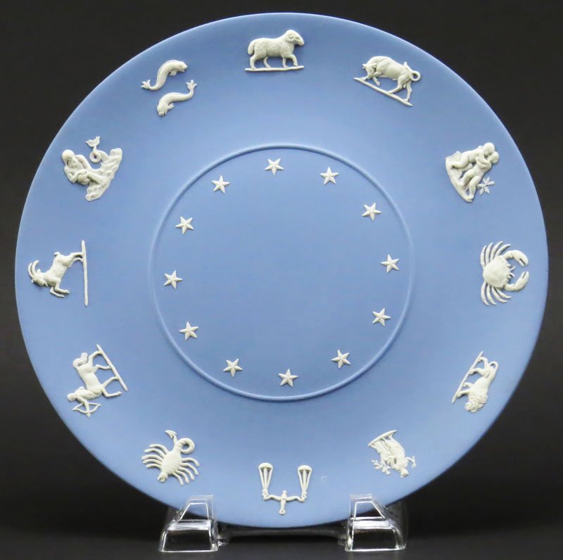 Wedgwood Jasperware Zodiac Plate. Good Condition.: Wedgwood Jasperware Zodiac Plate. Good Condition. Measures 9-1/2 Inches Diameter. Shipping $20.00