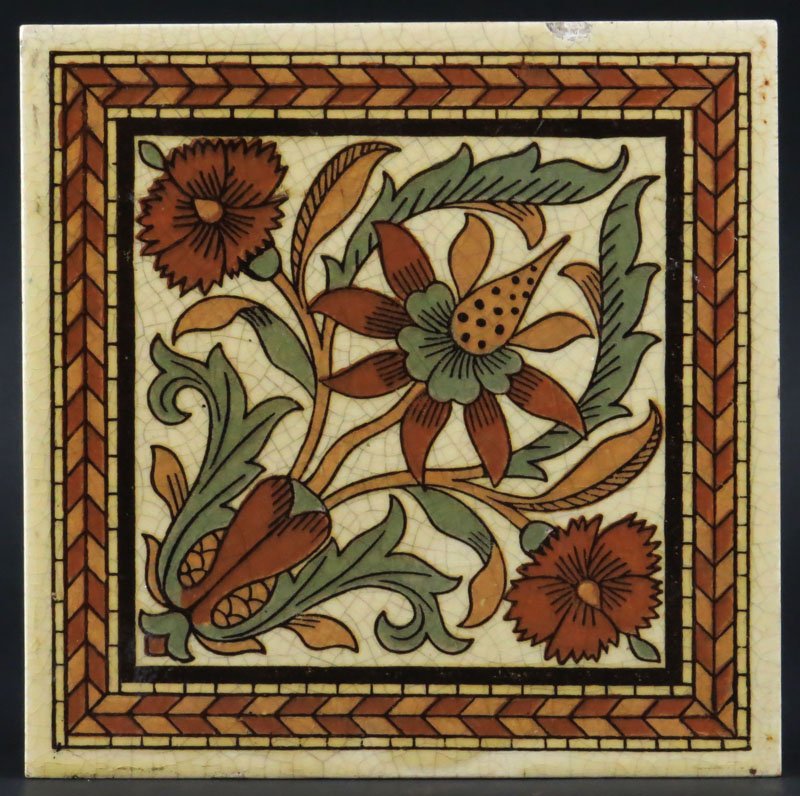 Mintons China Works Stoke on Trent England Tile. Well: Mintons China Works Stoke on Trent England Tile. Well Signed. Crazing, Chip to Edge or else Good Condition. Measures 6 Inches by 6 Inches. Shipping $20.00