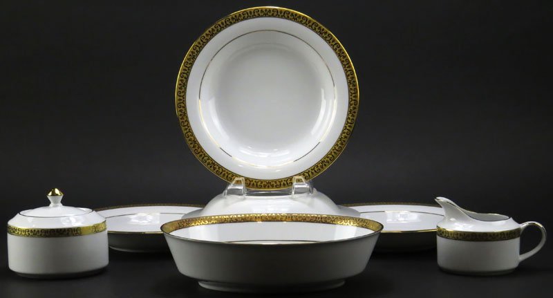 Seven (7) Miscellaneous Royal Gallery Gold Porcelain: Seven (7) Miscellaneous Royal Gallery Gold Porcelain Dinnerware Pieces. Good Condition. Shipping $70.00