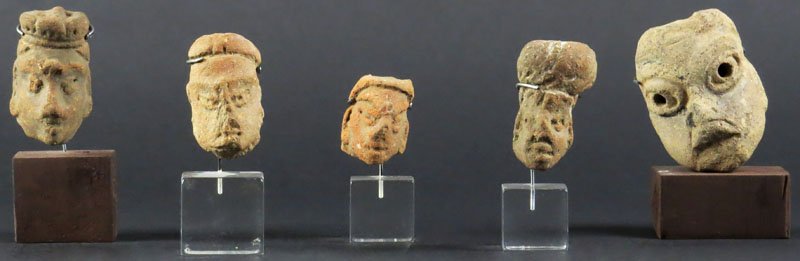 Lot of Five (5) Pre-Colombian Terracotta Sculptures.: Lot of Five (5) Pre-Colombian Terracotta Sculptures. Ranging in size from 1-1/2 Inches Tall to 2-3/4 Inches Tall. Typical Ancient Condition. Shipping $34.00