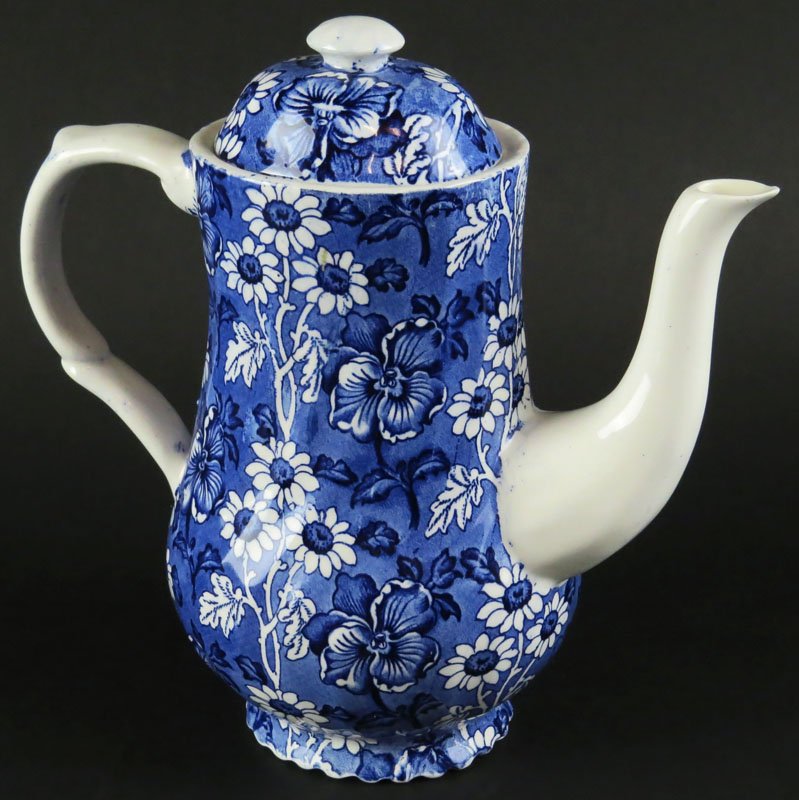 J. Kent Ltd. Fenton England Blue and White Louis 14: J. Kent Ltd. Fenton England Blue and White Louis 14 Teapot. Signed. Good Condition. Measures 9-1/2 Inches Tall and 9-1/2 Inches Long. Shipping $28.00