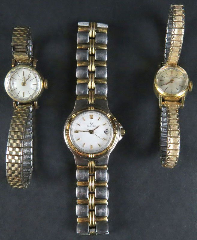 Two (2) Vintage Baume Mercier Ladies Watches, GenÄve.: Two (2) Vintage Baume Mercier Ladies Watches, GenÄve. Both in Running Condition together with a Bulova Ladies Watch. Shipping $20.00