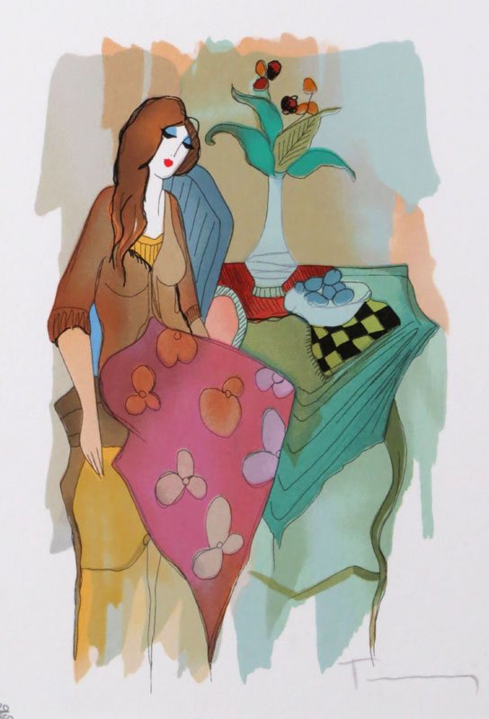 Itzchak Tarkay Israeli (born1935- ) Limited Edition: Itzchak Tarkay Israeli (born1935- ) Limited Edition Lithograph "Untitled" Signed Lower Right and Limited Edition 20/350 Lower Left. Good Condition. Frame Measures 15 Inches by 12 Inches. Shipping $39.