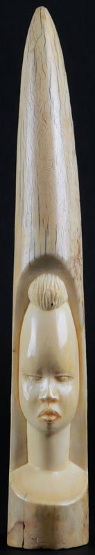 Antique Carved African Ivory Tusk. Unsigned. Splits or: Antique Carved African Ivory Tusk. Unsigned. Splits or else Good Condition. Measures 9-5/8 Inches. This item will only be shipped domestically and was legally imported into the United States. Shipping