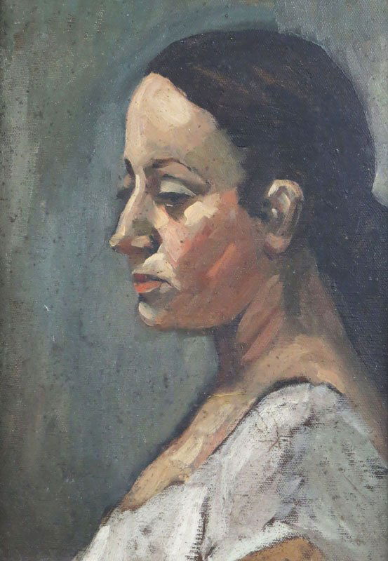 style of: Robert Brackman American-Russian (1898-1980): style of: Robert Brackman American-Russian (1898-1980) Oil on Canvas "Portrait of a Lady" Good Condition. Frame Measures 15-3/4 Inches by 12-3/4 Inches. Shipping $40.00