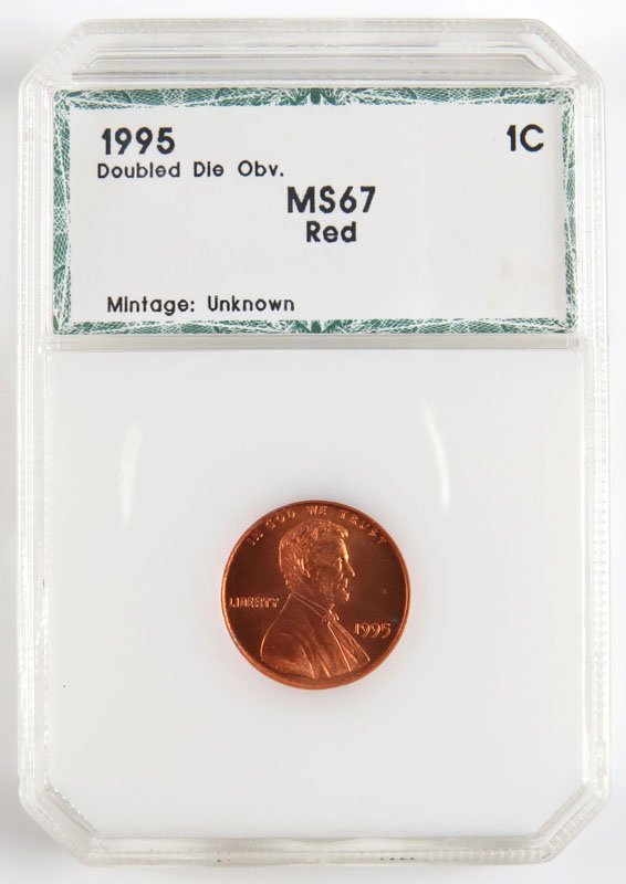 PCI Graded and Slabbed 1995 Double Die Lincoln Penny: PCI Graded and Slabbed 1995 Double Die Lincoln Penny MS67 Red. These Coins ARE NOT Professionally Graded, We DO NOT Grade Coins, Please Request Enough Photos and/or Information to Make your Own Value