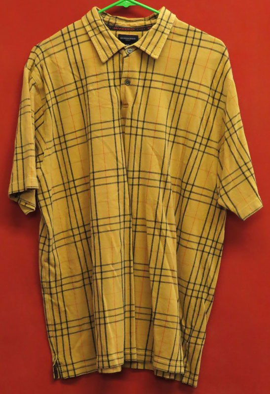 Burberry London Mans Used Short Sleeve Pullover Shirt.: Burberry London Mans Used Short Sleeve Pullover Shirt. Size XXL. Shipping $20.00