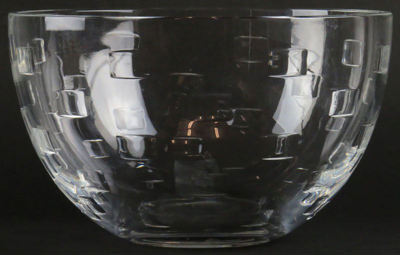 Large John Rocha Waterford Geo Pattern Crystal Bowl.: Large John Rocha Waterford Geo Pattern Crystal Bowl. Signed. Good Condition. Measures 6 Inches Tall and 10 Inches Diameter. Shipping $50.00