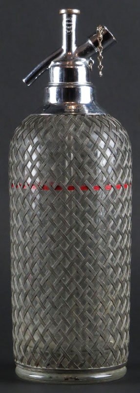 Vintage 1920-1930's Sparklets New York Soda Fountain: Vintage 1920-1930's Sparklets New York Soda Fountain Siphon Wire Mesh Seltzer Bottle Czech Made. Signed Good Condition. Measures 13-1/4 Inches. Shipping 35.00