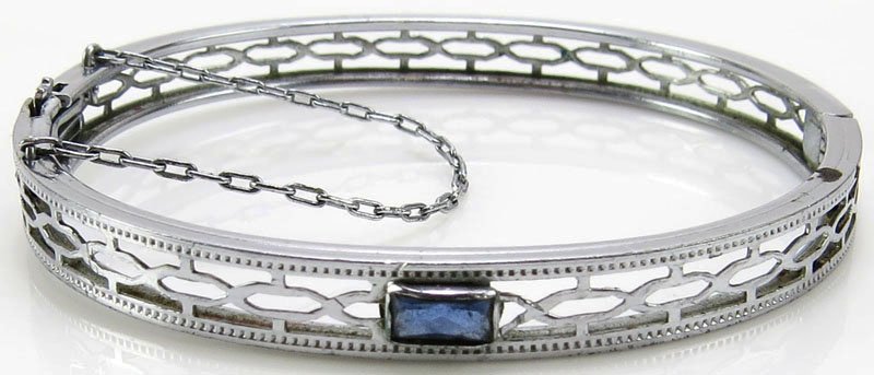 Baby/Childs Chrome Filigree Silver Color Cuff Bangle Br: Baby/Childs Chrome Filigree Silver Color Cuff Bangle Bracelet. Good Condition. Shipping $20.00