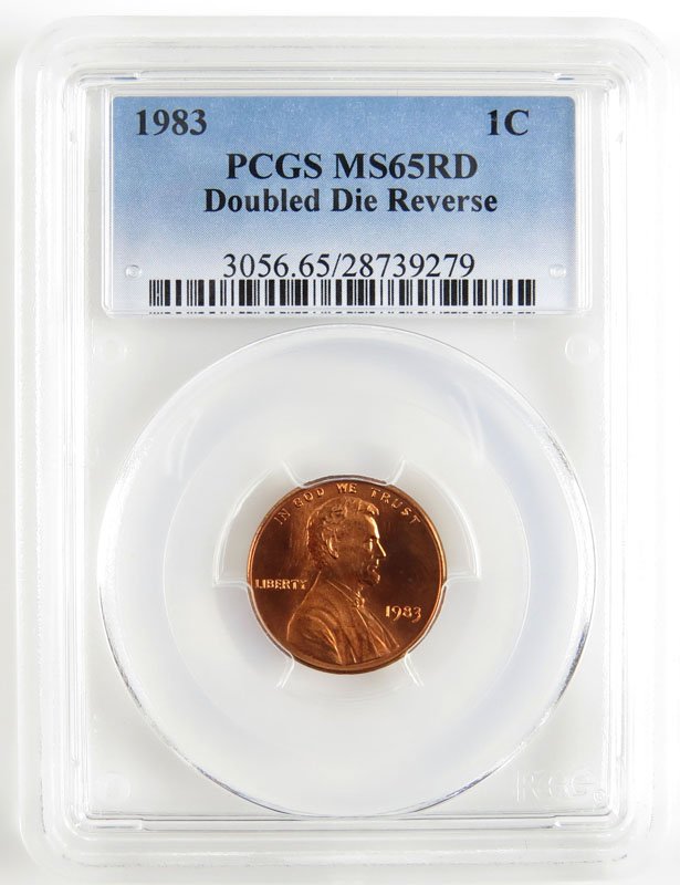 PCGS 1983 Double Die Reverse Lincoln Penny MS65RD: PCGS 1983 Double Die Reverse Lincoln Penny MS65RD Graded and Slabbed. These Coins ARE NOT Professionally Graded, We DO NOT Grade Coins, Please Request Enough Photos and/or Information to Make your Own
