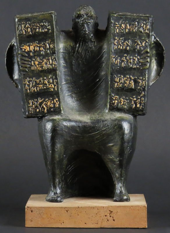 1964 Composite Moses Sculpture. Signed and Dated. Crack: 1964 Composite Moses Sculpture. Signed and Dated. Crack or else Good Condition. Measures 12-3/4 Inches and 9 Inches Wide. Shipping $20.00