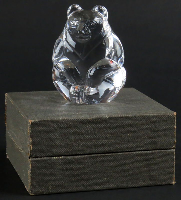 Steuben Crystal Hand Cooler Figure of a "Bear" in: Steuben Crystal Hand Cooler Figure of a "Bear" in Original Box. Signed. Good Condition. Measures 2-3/4 Inches Tall. Shipping $20.00