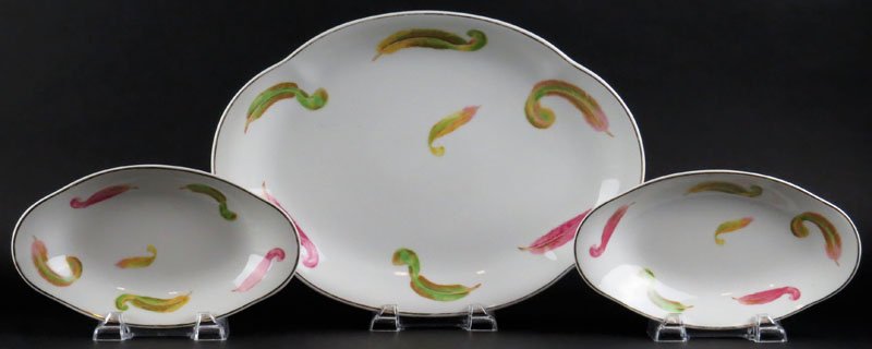 Three (3) Charles Haviland Limoges Porcelain Serving: Three (3) Charles Haviland Limoges Porcelain Serving Platters. Signed. Wear to Gilt Rims or else Good Condition. Largest Measures 14-1/2 Inches Long. Shipping $40.00