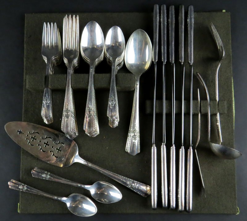 Seventy Six (76) Harmony House Silver Plate Flatware: Seventy Six (76) Harmony House Silver Plate Flatware Service in the Maytime Pattern. Signed "Harmony House". Rubbing Wear or else Good Condition. Shipping $55.00