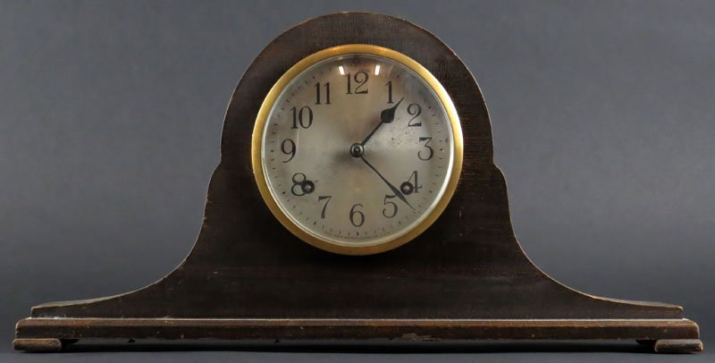 New Haven Clock Company Mantle Clock. Signed. Not: New Haven Clock Company Mantle Clock. Signed. Not Running. Rear Drawer Not Attached. Scratching to Case. Used Condition. Measures 9 Inches Tall and 18 Inches Wide. Shipping $50.00