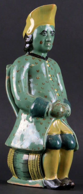 Vintage Ceramic Toby Pitcher. Unsigned. Some Wear to: Vintage Ceramic Toby Pitcher. Unsigned. Some Wear to Finish, Especially on Handle and Rims or else Good Condition. Measures 12-1/2 Inches Tall and 6 Inches Wide. Shipping $25.00
