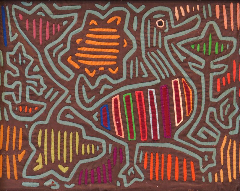 Early to Mid 20th Century Framed Hand Made Kuna Tribe: Early to Mid 20th Century Framed Hand Made Kuna Tribe Fabric Mola. San Blas Island, Panama. Unsigned. Good Condition. Frame Measures 21 Inches by 22-1/2 Inches. Shipping $65.00