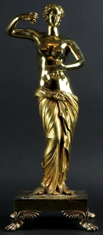 19/20th Century Elkington Bronze Sculpture "Venus": 19/20th Century Elkington Bronze Sculpture "Venus" after the antique. Signed Elkington & Co Electro Dep. Le Chiev. De Schlick Artist. Polished Patina Otherwise Good Condition. Measures (with revolving