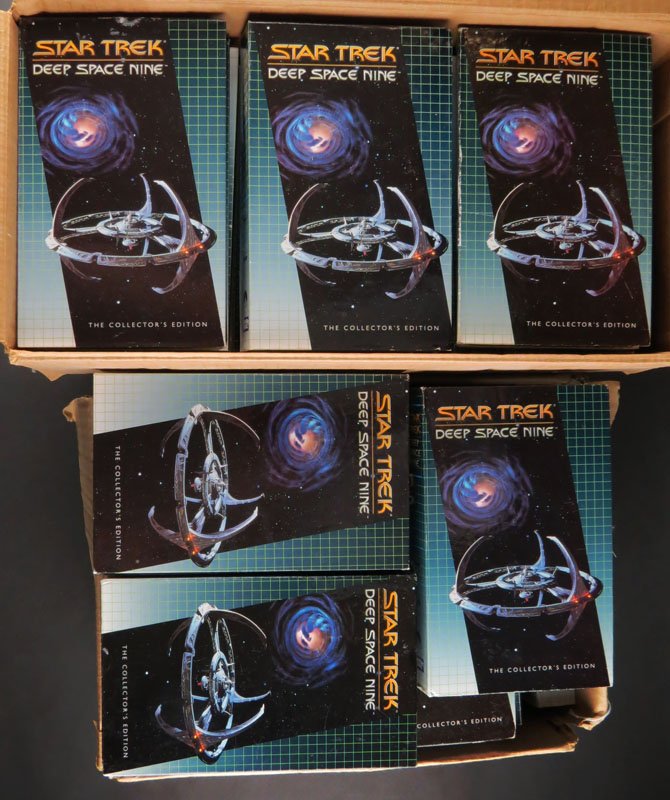 Complete Collector's Edition of Star Trek Deep Space: Complete Collector's Edition of Star Trek Deep Space Nine on VHS with Collector's Cases. Some Cases with Minor Wear or else Good Condition. We Will Not Ship This Item In-House Due to Its Size, But Wou