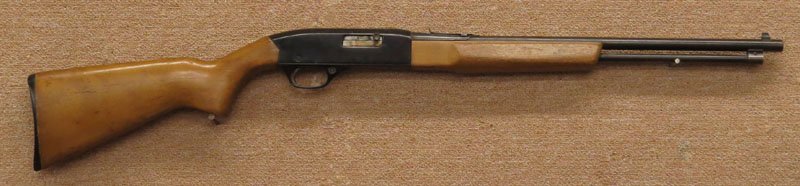 Winchester .22 Long Rifle. Model 190. Signed. Missing: Winchester .22 Long Rifle. Model 190. Signed. Missing Ammo Loading Tube, Scratching to Finish or else Good Condition. Some Corrosion to Bluing. Chip and Stains to Wood Otherwise Good Condition. Measur