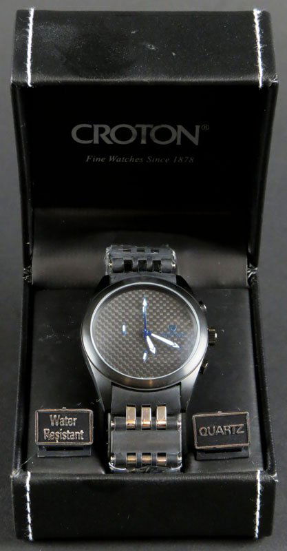 New Croton Chronomaster Sports Wrist Watch in Original: New Croton Chronomaster Sports Wrist Watch in Original Box. Good Condition. In Running Condition. Shipping $20.00