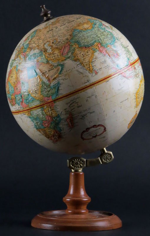 Replogle Desktop Globe on Wooden Stand. World Classic: Replogle Desktop Globe on Wooden Stand. World Classic Series. Signed. Good Condition. Measures 9 Inches Diameter. Shipping $25.002