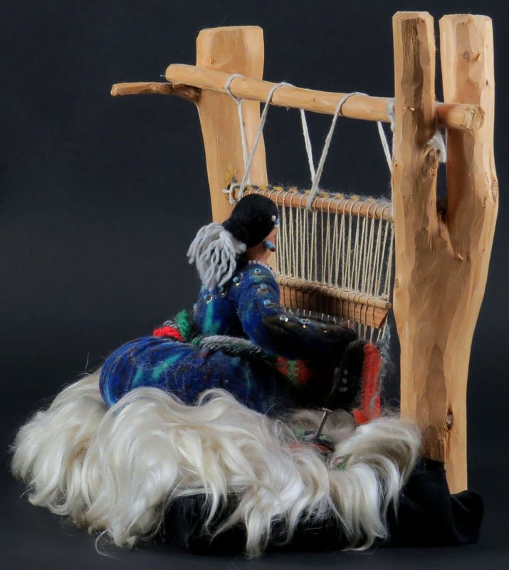 Native American Indian Carpet Weaver Figure. Unsigned.: Native American Indian Carpet Weaver Figure. Unsigned. Good Condition. Measures 9 Inches Tall and 10 Inches Wide. Shipping $40.00