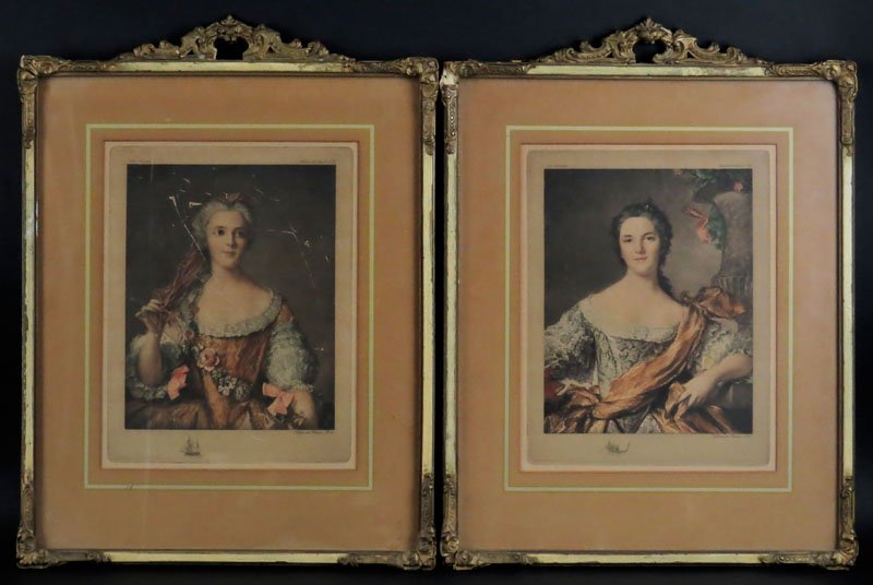 Two (2) 19th Century French Prints Including: Madame: Two (2) 19th Century French Prints Including: Madame Victoire, daughter of Louis XV. Print Signed Victoire de France no. 57 and Sophie de France no. 56, Chelsea Art Publishing. One (1) with Gondola Ma