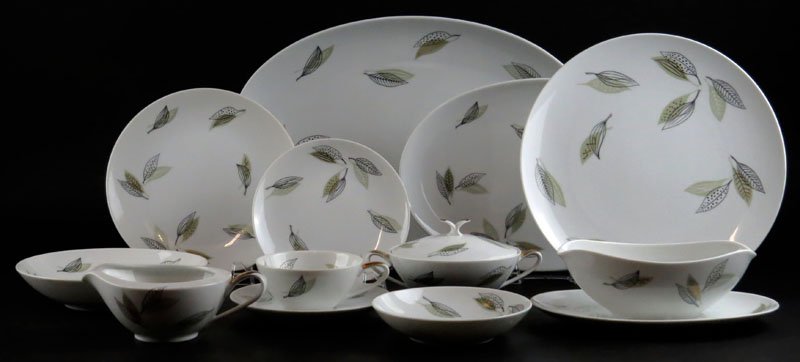 Sixty (60) Piece Noritake Japan Porcelain Partial: Sixty (60) Piece Noritake Japan Porcelain Partial Dinner Service in the "Annabelle" #6578 Pattern. Service Includes: 7 Dinner Plates Measuring 10-1/2 Inches Diameter, 7 Salad Plates, 8 Bread Plates, 8