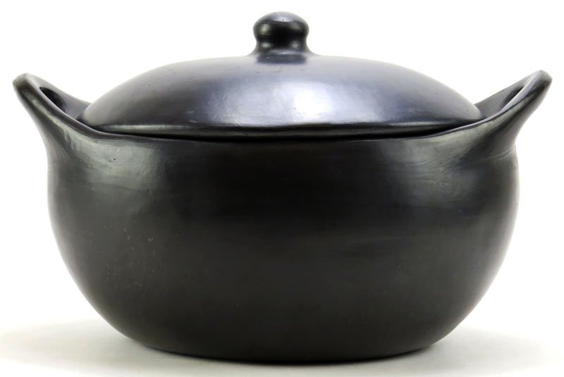 Unsigned Studio Art Pottery Clay Dutch Oven with Cover.: Unsigned Studio Art Pottery Clay Dutch Oven with Cover. Good Condition. Measures 8-1/2 Inches Tall and 13-1/4 Inches Wide. Shipping $65.00