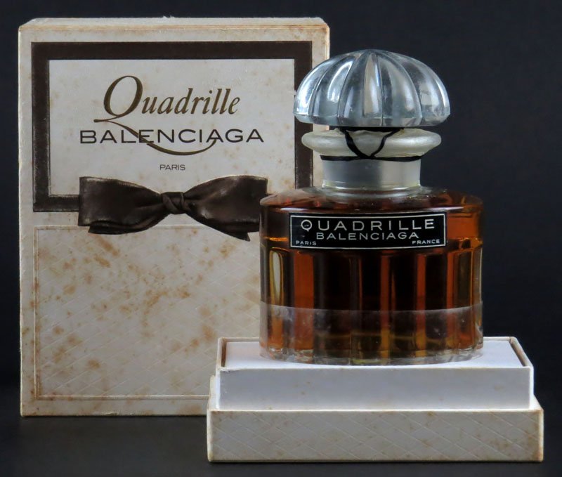 Vintage Never Opened Quadrille Balenciaga Paris 4 Ounce: Vintage Never Opened Quadrille Balenciaga Paris 4 Ounce Perfume Bottle. Box Has Been Opened, Bottle has Never Been Opened. Box Measures 6 Inches Tall and 4-1/4 Inches Wide. We Will Not Ship This Item 