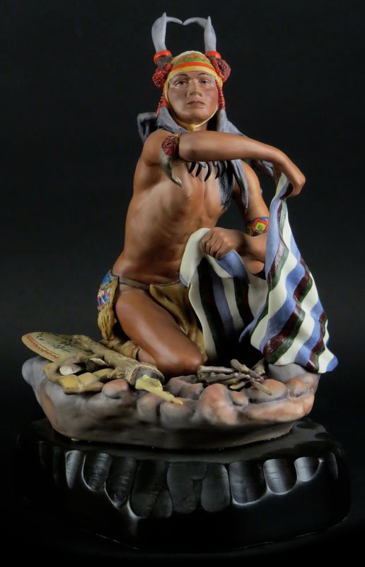 Cybis #417 Limited Edition Porcelain Apache Chato (1 of 1)