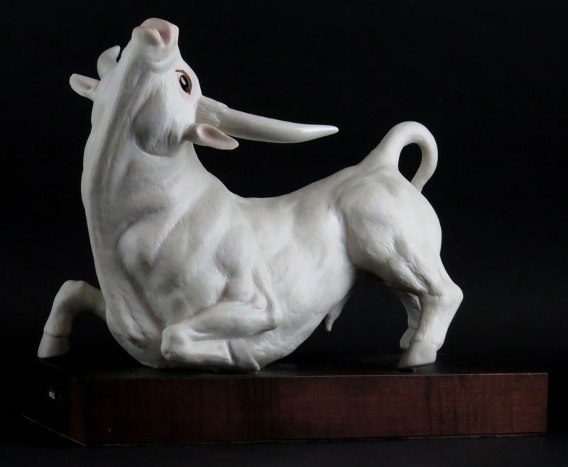 Cybis Porcelain Wall Street Bull Figure Mounted on (1 of 1)
